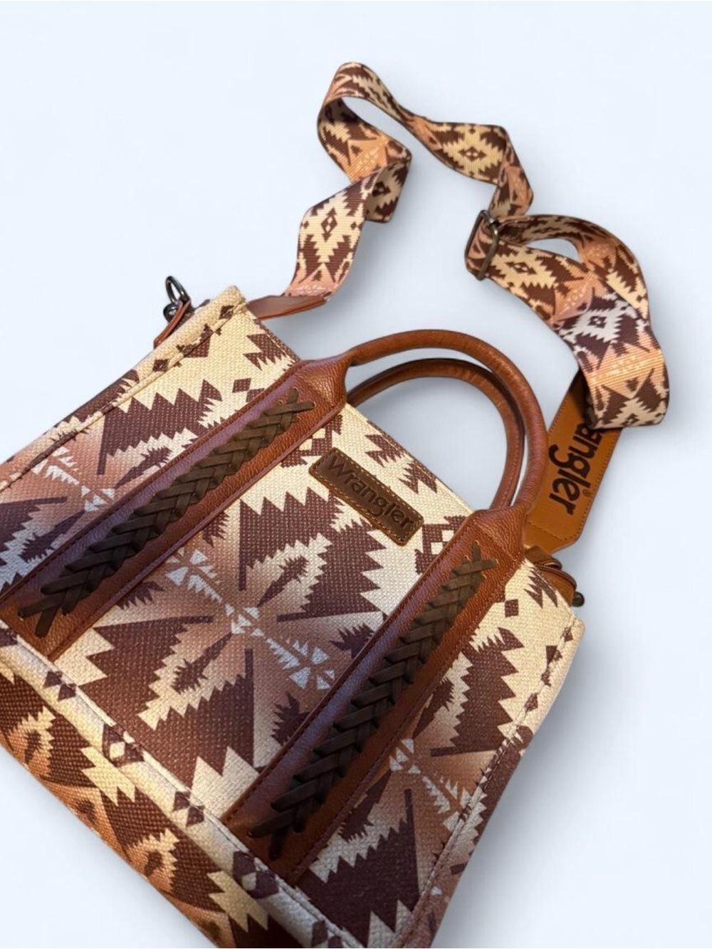 Wrangler Brown Aztec Pattern Tote Bag